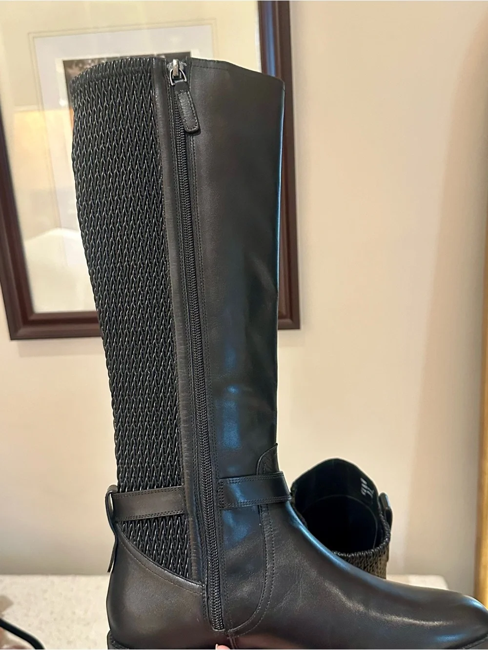 Cole Haan Black Leather Riding Boots